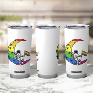 Rainbow Astronaut On The Moon LGBT Tumbler Cup Spaceman Pride Month TS12 Print Your Wear