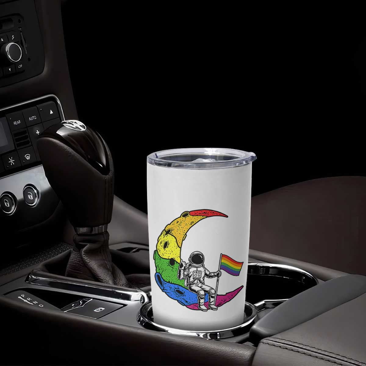 Rainbow Astronaut On The Moon LGBT Tumbler Cup Spaceman Pride Month TS12 Print Your Wear