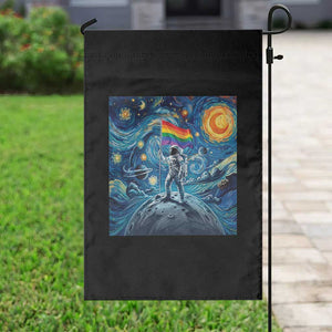 LGBTQ Rainbow Moon Astronaut Garden Flag Starry Night Graphic TS12 Print Your Wear