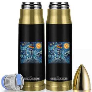 LGBTQ Rainbow Moon Astronaut Bullet Tumbler Starry Night Graphic TS12 Black Print Your Wear