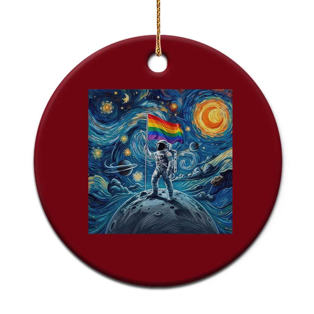 LGBTQ Rainbow Moon Astronaut Ceramic Ornament Starry Night Graphic TS12 1pc Red Print Your Wear