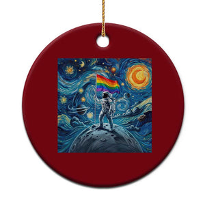 LGBTQ Rainbow Moon Astronaut Ceramic Ornament Starry Night Graphic TS12 1pc Red Print Your Wear