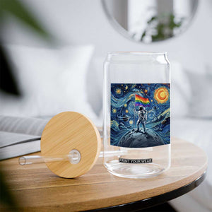 LGBTQ Rainbow Moon Astronaut Glass Can Starry Night Graphic TS12 Print Your Wear