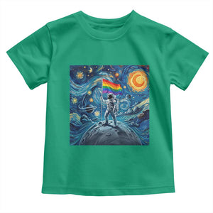 LGBTQ Rainbow Moon Astronaut Toddler T Shirt Starry Night Graphic TS12 Irish Green Print Your Wear