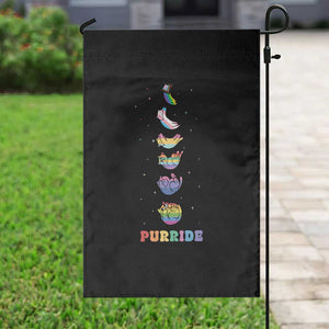 Purride Rainbow Cat Moon Cycles Garden Flag LGBQT Pride Feline Space