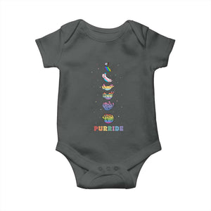 Purride Rainbow Cat Moon Cycles Baby Onesie LGBQT Pride Feline Space
