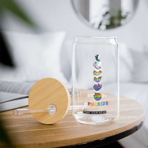Purride Rainbow Cat Moon Cycles Glass Can LGBQT Pride Feline Space