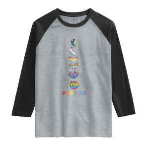 Purride Rainbow Cat Moon Cycles Raglan Shirt LGBQT Pride Feline Space
