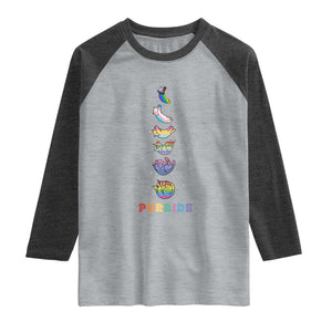 Purride Rainbow Cat Moon Cycles Raglan Shirt LGBQT Pride Feline Space