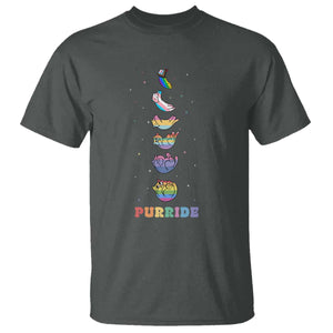 Purride Rainbow Cat Moon Cycles T Shirt LGBQT Pride Feline Space TS12 Dark Heather Print Your Wear