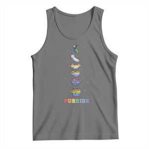 Purride Rainbow Cat Moon Cycles Tank Top LGBQT Pride Feline Space