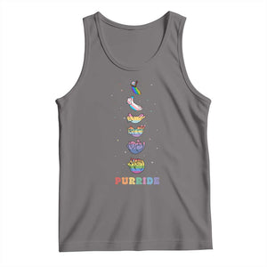 Purride Rainbow Cat Moon Cycles Tank Top LGBQT Pride Feline Space
