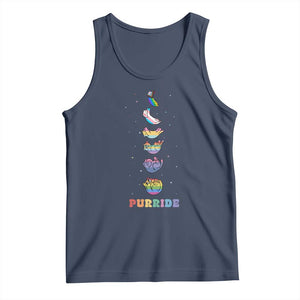 Purride Rainbow Cat Moon Cycles Tank Top LGBQT Pride Feline Space