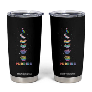 Purride Rainbow Cat Moon Cycles Tumbler Cup LGBQT Pride Feline Space