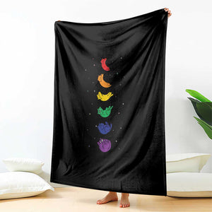Funny Purride Cats In Space Rainbow Throw Blanket LGBQT Pride Feline Space