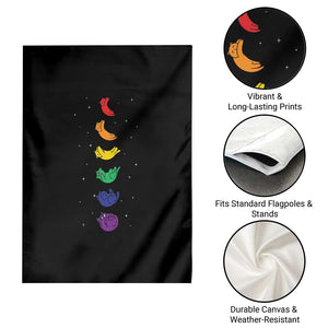 Funny Purride Cats In Space Rainbow Garden Flag LGBQT Pride Feline Space