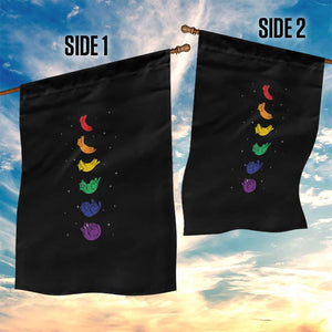 Funny Purride Cats In Space Rainbow Garden Flag LGBQT Pride Feline Space