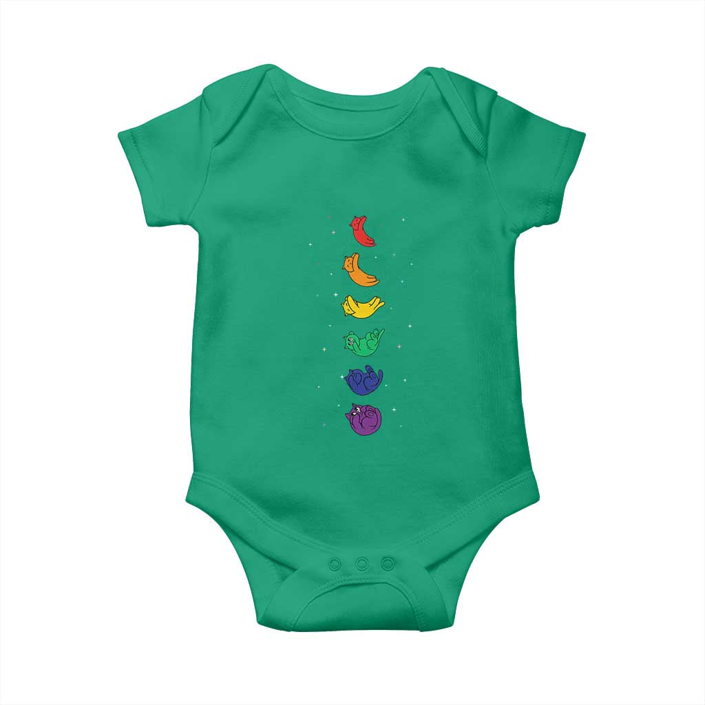 Funny Purride Cats In Space Rainbow Baby Onesie LGBQT Pride Feline Space TS12 Irish Green Print Your Wear