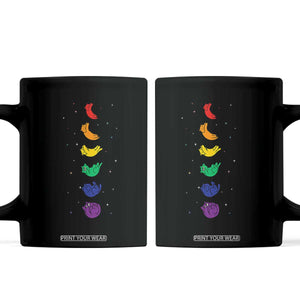 Funny Purride Cats In Space Rainbow Coffee Mug LGBQT Pride Feline Space