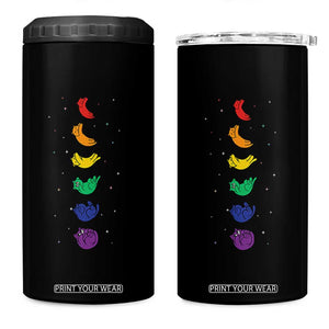 Funny Purride Cats In Space Rainbow 4 in 1 Can Cooler Tumbler LGBQT Pride Feline Space TS12 One Size: 16 oz Black Print Your Wear