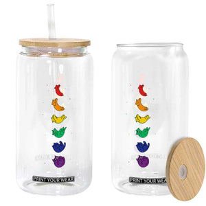 Funny Purride Cats In Space Rainbow Glass Can LGBQT Pride Feline Space TS12 Print Your Wear