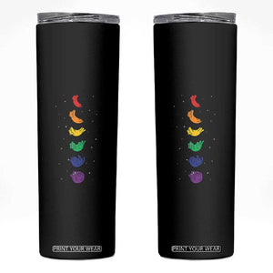 Funny Purride Cats In Space Rainbow Skinny Tumbler LGBQT Pride Feline Space TS12 Black Print Your Wear