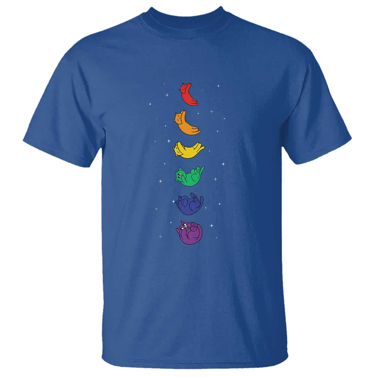Funny Purride Cats In Space Rainbow T Shirt LGBQT Pride Feline Space