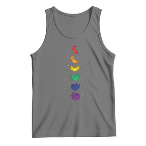 Funny Purride Cats In Space Rainbow Tank Top LGBQT Pride Feline Space TS12 Black Heather Print Your Wear