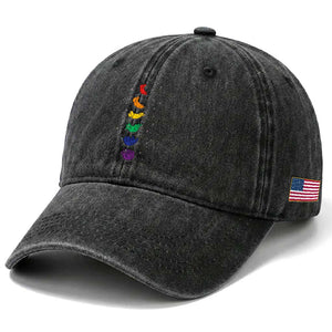 Funny Purride Cats In Space Rainbow Washed Cotton Baseball Cap LGBQT Pride Feline Space TS12 Print Your Wear