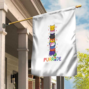 Funny Purride Stacked Cats Pride Garden Flag Cute LGBTQ Cat Lover TS12 Print Your Wear