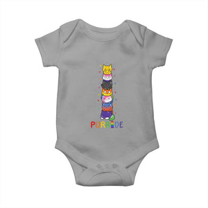 Funny Purride Stacked Cats Pride Baby Onesie Cute LGBTQ Cat Lover TS12 Sport Gray Print Your Wear