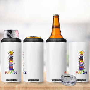 Funny Purride Stacked Cats Pride 4 in 1 Can Cooler Tumbler Cute LGBTQ Cat Lover TS12 Print Your Wear
