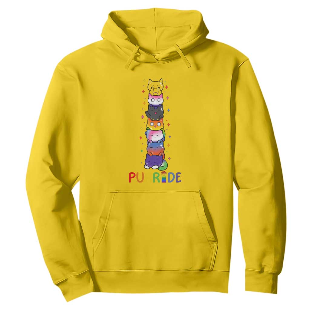 Funny Purride Stacked Cats Pride Hoodie Cute LGBTQ Cat Lover TS12 Daisy Print Your Wear