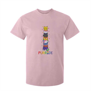 Funny Purride Stacked Cats Pride T Shirt For Kid Cute LGBTQ Cat Lover