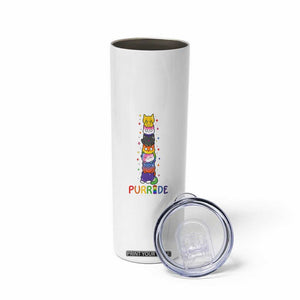 Funny Purride Stacked Cats Pride Skinny Tumbler Cute LGBTQ Cat Lover TS12 Print Your Wear
