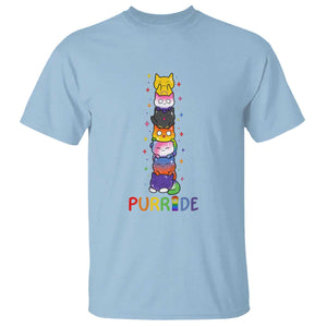 Funny Purride Stacked Cats Pride T Shirt Cute LGBTQ Cat Lover