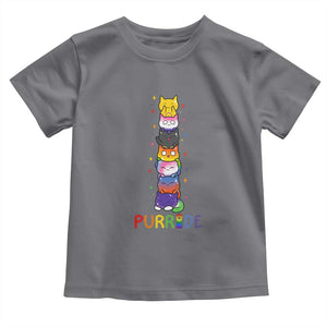 Funny Purride Stacked Cats Pride Toddler T Shirt Cute LGBTQ Cat Lover TS12 Charcoal Print Your Wear