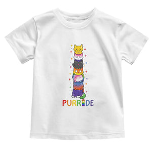 Funny Purride Stacked Cats Pride Toddler T Shirt Cute LGBTQ Cat Lover TS12 White Print Your Wear