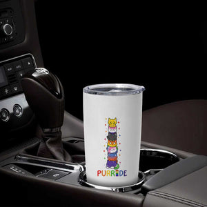 Funny Purride Stacked Cats Pride Tumbler Cup Cute LGBTQ Cat Lover TS12 Print Your Wear