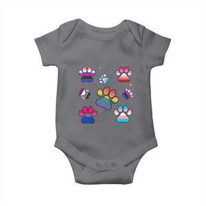 Funny Rainbow Paw Print Pride Baby Onesie LGBTQ Pet Lover