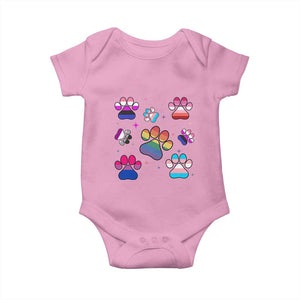 Funny Rainbow Paw Print Pride Baby Onesie LGBTQ Pet Lover