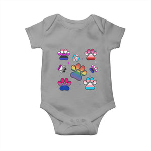 Funny Rainbow Paw Print Pride Baby Onesie LGBTQ Pet Lover