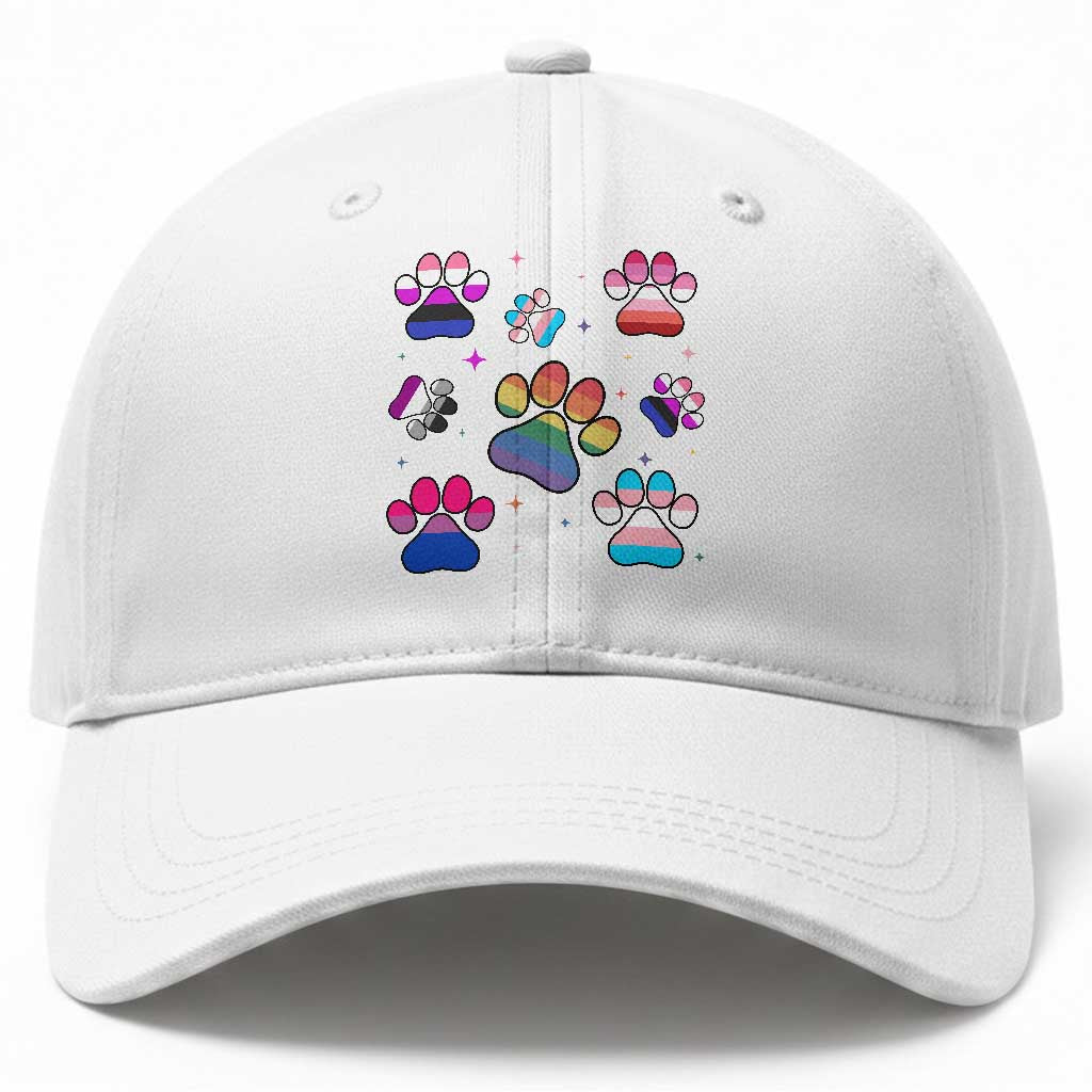 Funny Rainbow Paw Print Pride Baseball Cap LGBTQ Pet Lover TS12 Print Your Wear
