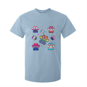 Funny Rainbow Paw Print Pride T Shirt For Kid LGBTQ Pet Lover TS12 Light Blue Print Your Wear