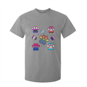 Funny Rainbow Paw Print Pride T Shirt For Kid LGBTQ Pet Lover TS12 Sport Gray Print Your Wear