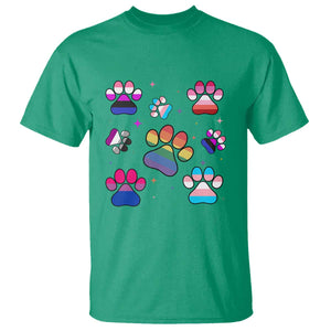 Funny Rainbow Paw Print Pride T Shirt LGBTQ Pet Lover TS12 Irish Green Print Your Wear