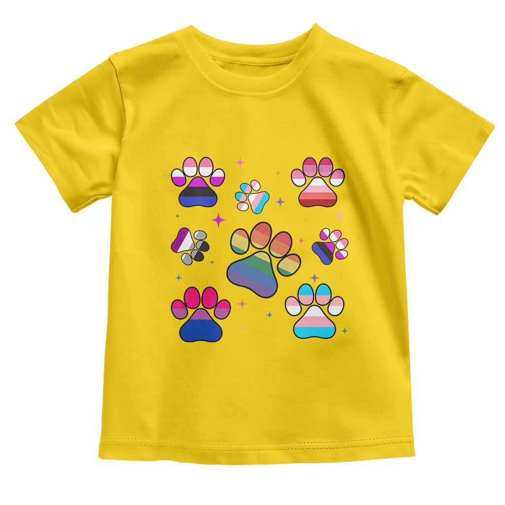 Funny Rainbow Paw Print Pride Toddler T Shirt LGBTQ Pet Lover TS12 Daisy Print Your Wear