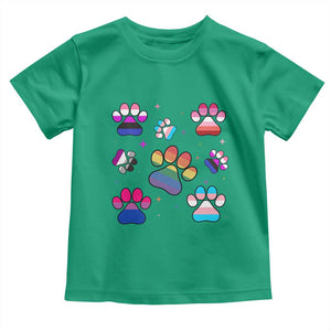 Funny Rainbow Paw Print Pride Toddler T Shirt LGBTQ Pet Lover TS12 Irish Green Print Your Wear