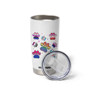 Funny Rainbow Paw Print Pride Tumbler Cup LGBTQ Pet Lover TS12 Print Your Wear
