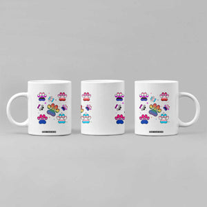 Funny Rainbow Paw Print Pride Coffee Mug LGBTQ Pet Lover